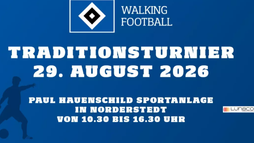 Plakat Traditionsturnier HSV Walking Football 29. August 2026 Plakat Traditionsturnier HSV Walking Football 29. August 2026