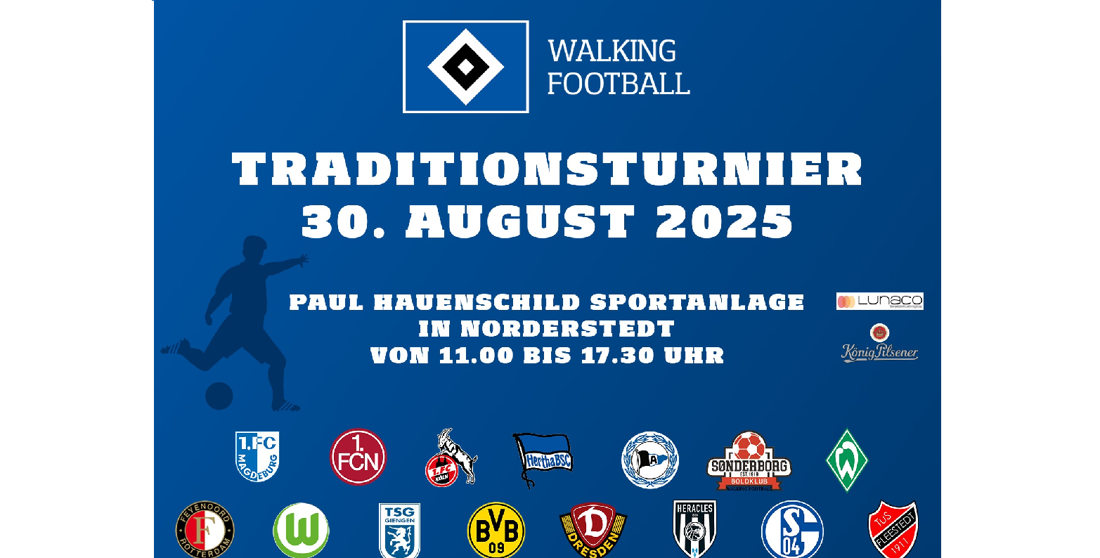 Plakat Traditionsturnier HSV Walking Football 30. August 2025 Plakat Traditionsturnier HSV Walking Football 30. August 2025